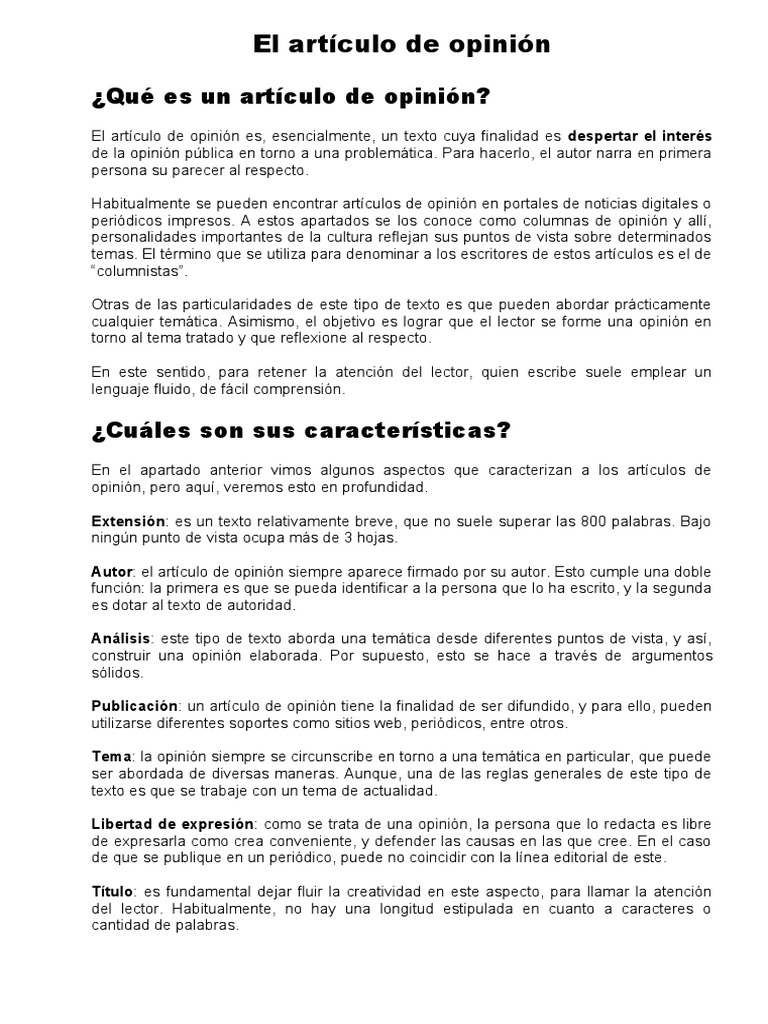 Artìculo de Opiniòn | PDF | Autor