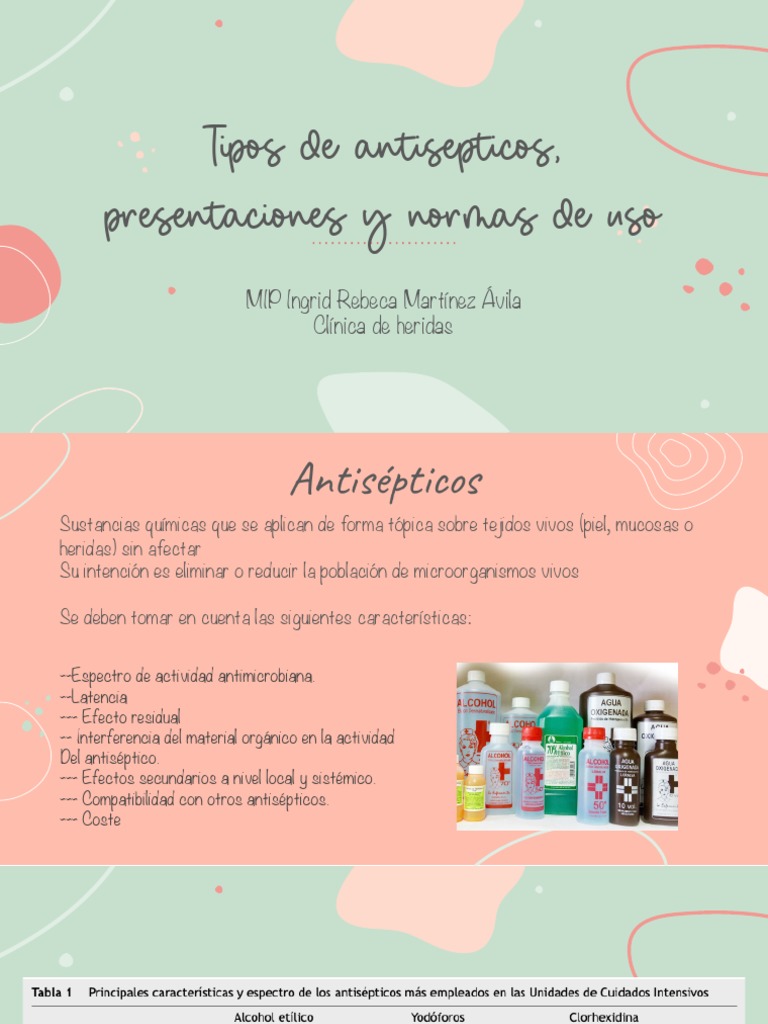 TIPOS DE ANTISEPTICOS | PDF | Las bacterias | Yodo