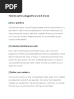 How To Write A Hypothesis in 6 Steps