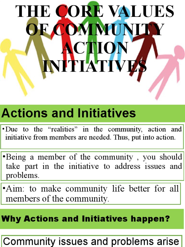 essay about core values and principles of community action initiatives