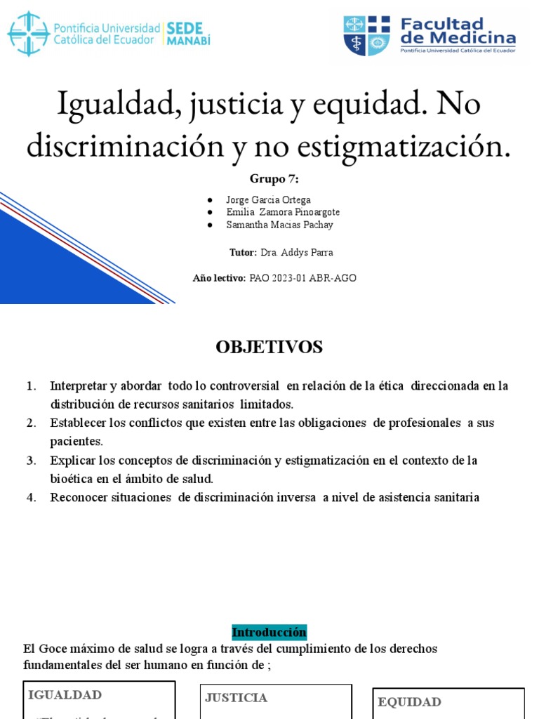 Igualdad equidad y justicia IDIS 7 (1) | PDF | Bioética | Justicia