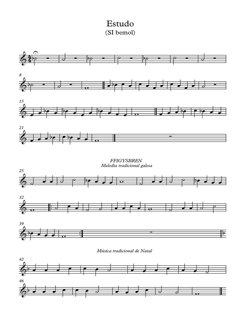Estudo SI Bemol - Partitura Completa | PDF
