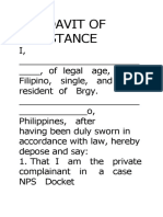 Affidavit of Desistance