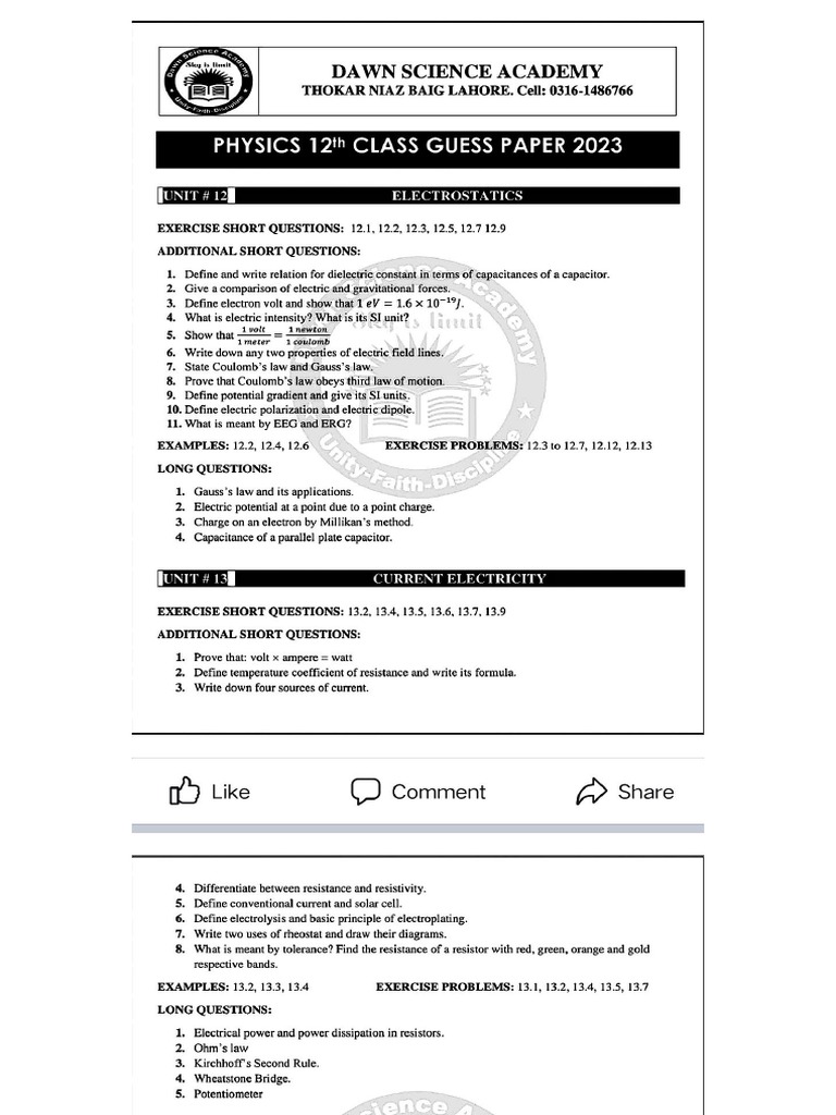 Phy Part 2 Guess 2023 PDF