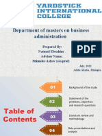 Department of Masters On Business Administration: Prepared By: Natnael Ebrahim Advisor Name: Shimeles Asfaw (Ass - Prof)