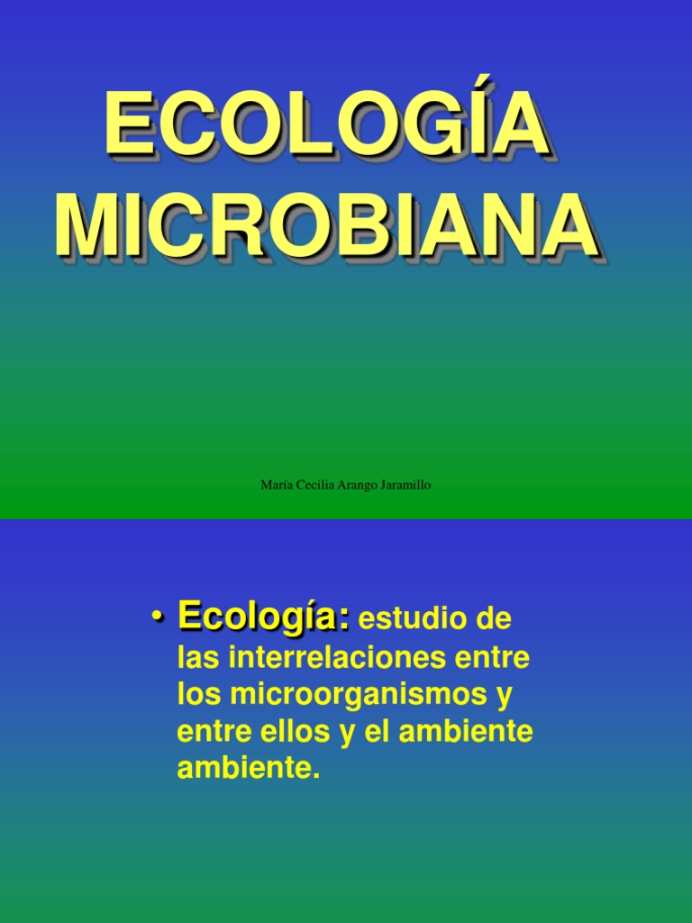 Ecologia Microbiana | PDF | Las bacterias | Microorganismo