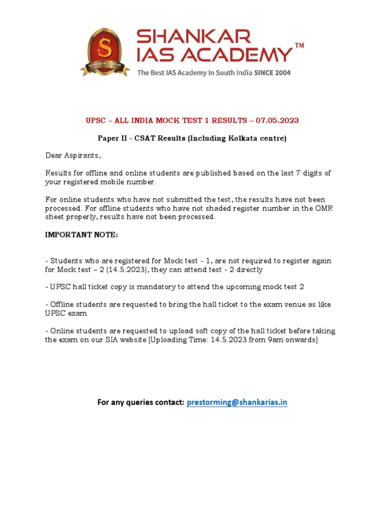 Sia Mock+Test 1 Csat Updated Compressed PDF Standardized Tests Tests