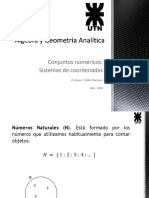 Conjuntos Numéricos. Sistemas de Coordenadas: Profesor: Trifilio Mariano Año: 2018