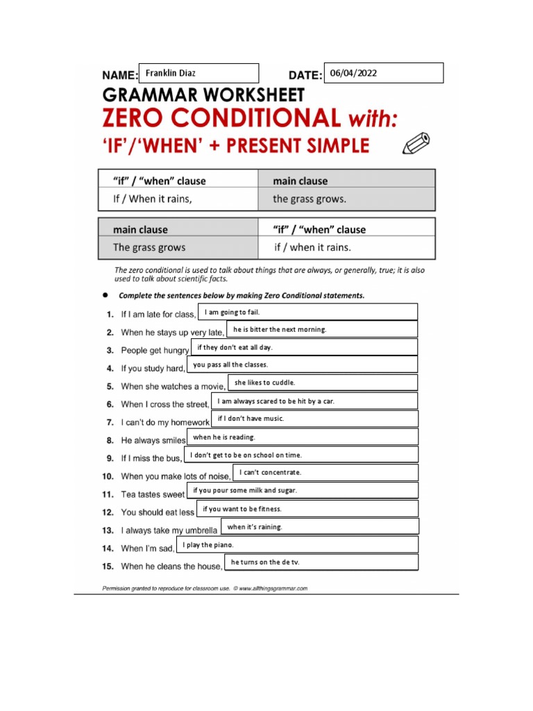 First Conditional Worksheets | PDF