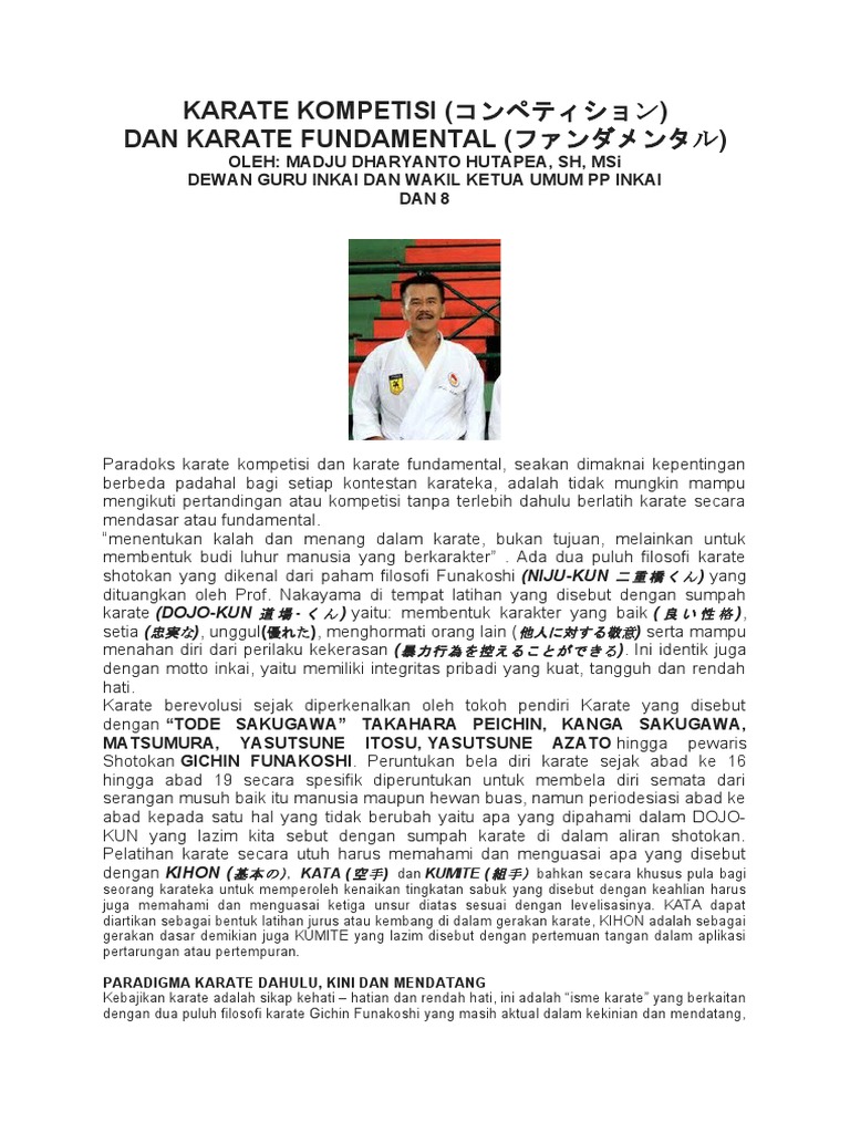 Karate Kompetisi Dan Karate Fundamental Pdf