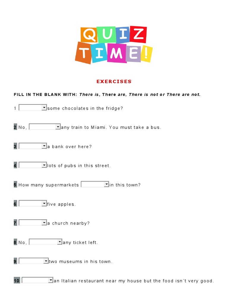 THERE IS THERE ARE EXERCISES PDF