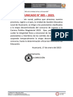 Comunicado #005 2023 Concurso Publico