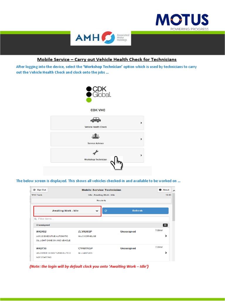 Mobile Service Technician - VHC Process | Download Free PDF | Computing