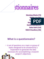 Questionnaire design guide for research project