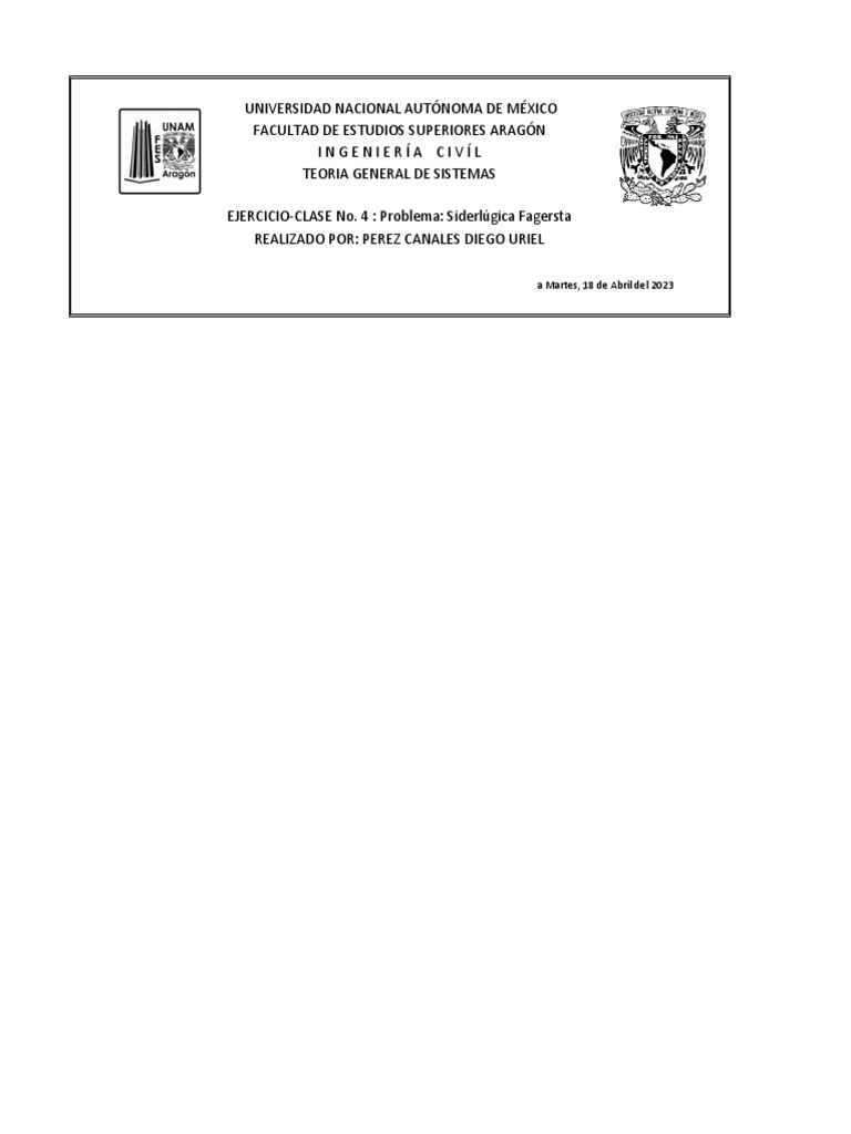 Ejercicio clase 4 problema siderl gica fagersta pdf