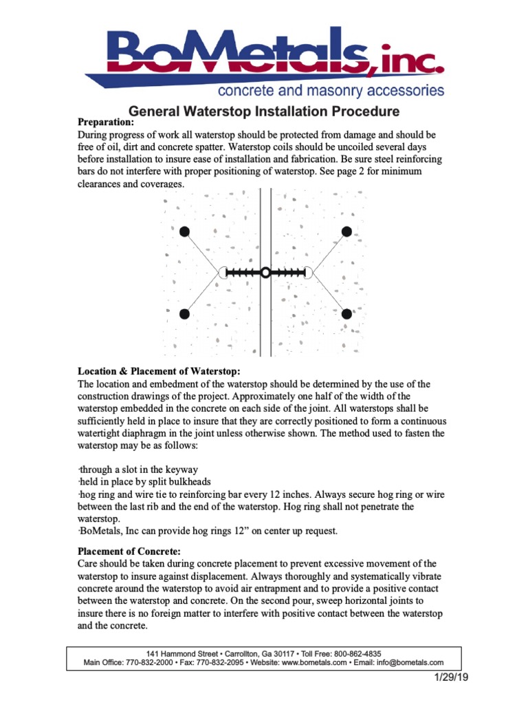 General Waterstop Installation Procedure PDF