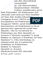 Muhammad Ali Jinnah (A) (Born Mahomedali Jinnahbhai 25 December 1876