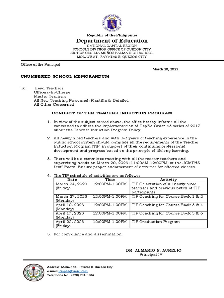 TIP Memo | PDF