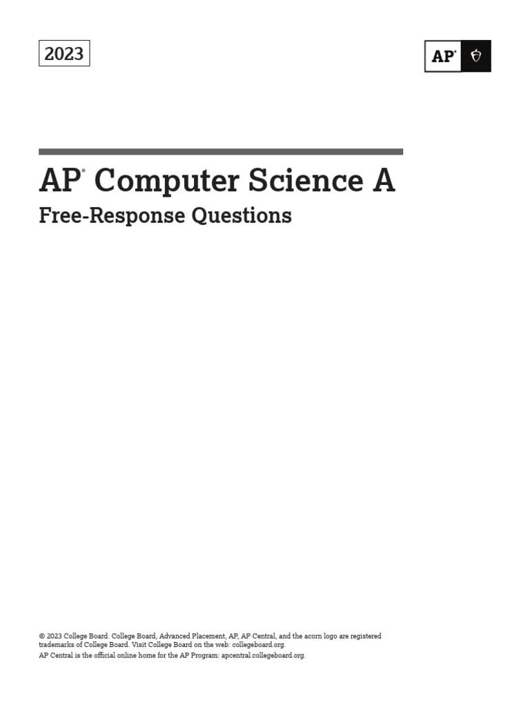 Ap23 FRQ Comp Sci A | PDF