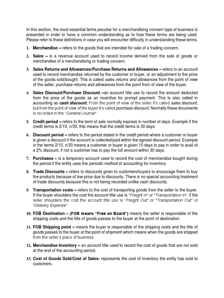 Essential Merchandising Terms Explained | PDF