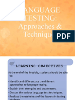 Language Testing - Approaches and Techniques