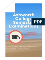 Ashworth College Semester Examination Questions