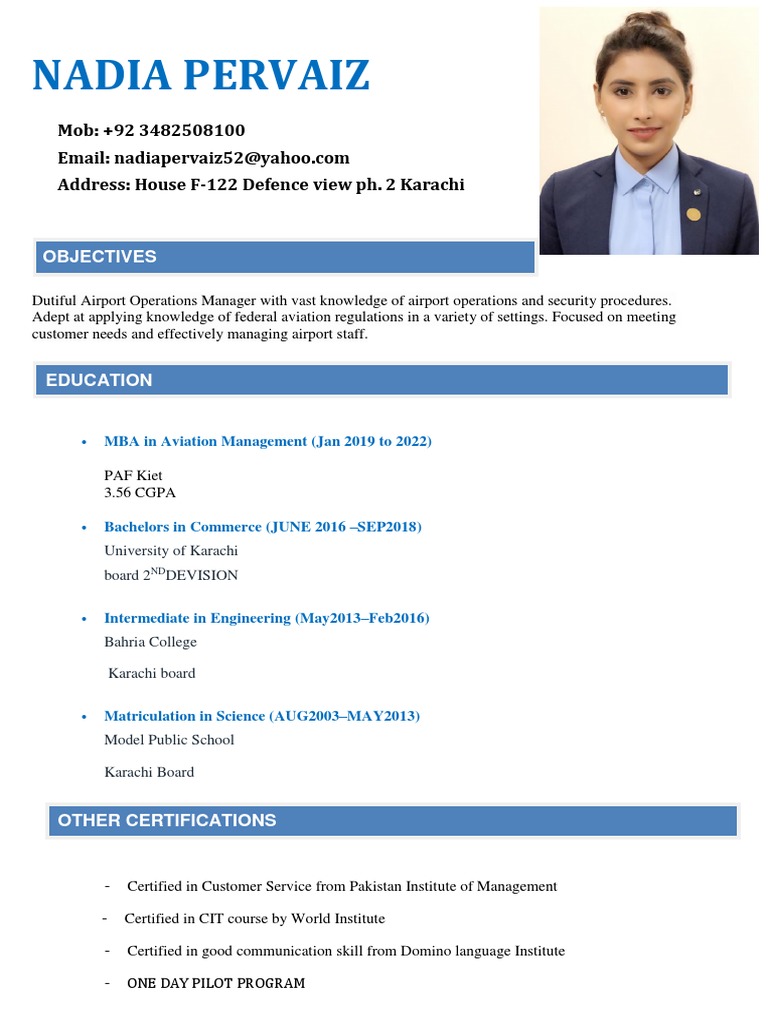 Nadia Pervaiz CV PDF | PDF