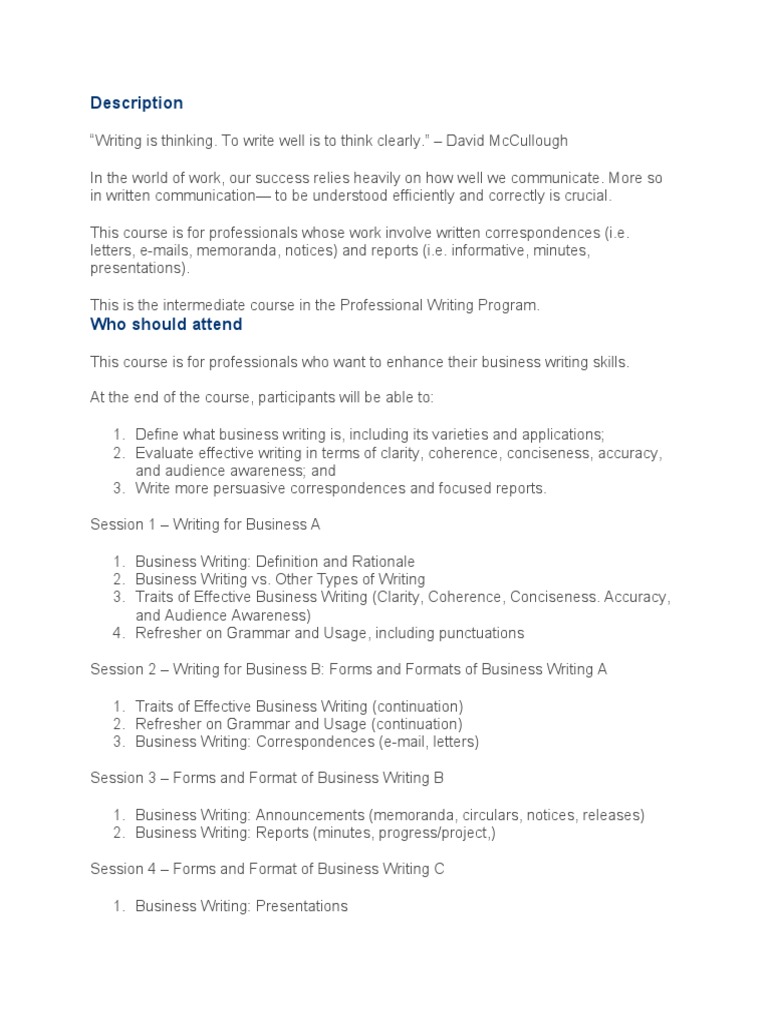 Business Writing PDF