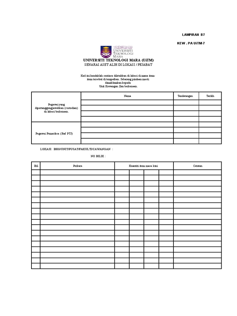 Lampiran B7 (Kew Pa) | PDF