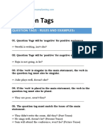 Question Tags Rules PDF Rules Forming Tag Question PDF