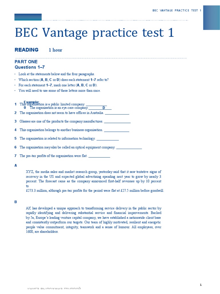 Bec Preliminary Listening Part 2 Teacher’S Notes – LWILEX