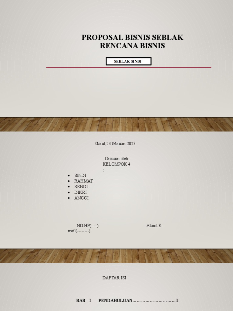 Proposal Bisnis Seblak Garut 2023 | PDF