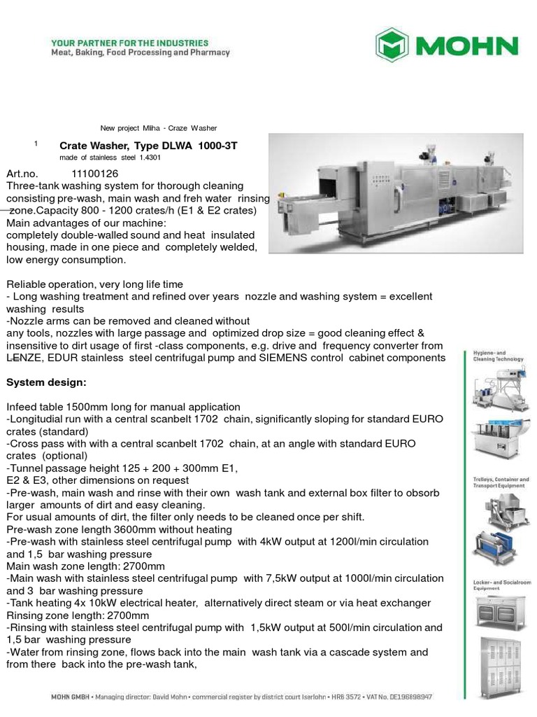 Technical Details Case Washers MLIHA Project | PDF | Washing Machine | Pump