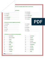 Le Genre Et Le Nombre Des Noms Communs Exercices Et Corrige Debutant