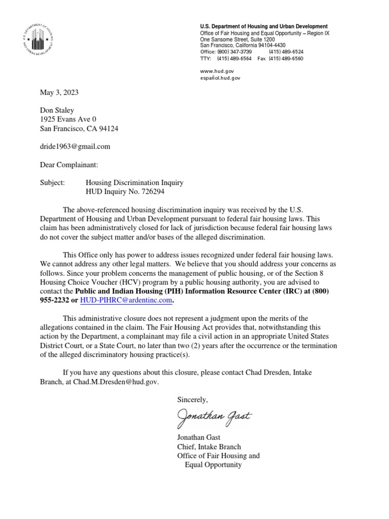 Staley Letter 726294 5-3-23 | PDF | The United States | Justice