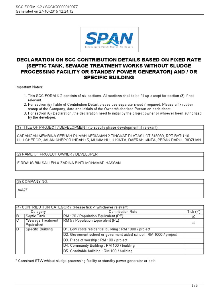 SCC Form K-2  PDF  Sewage Treatment  Cheque