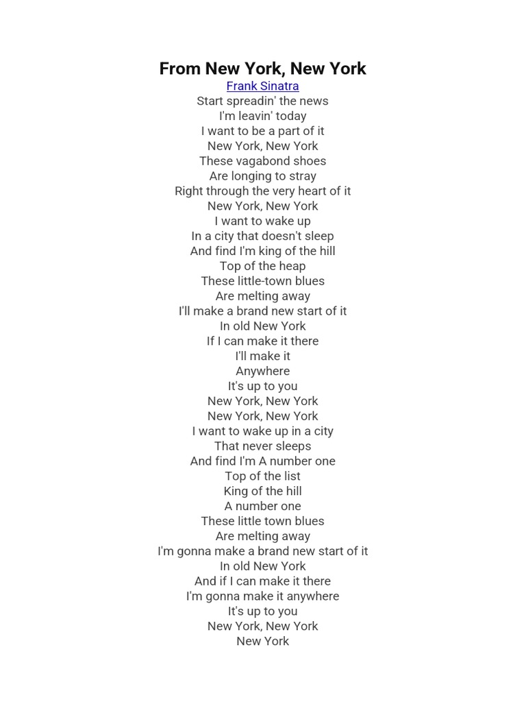 New York New York Testo | PDF