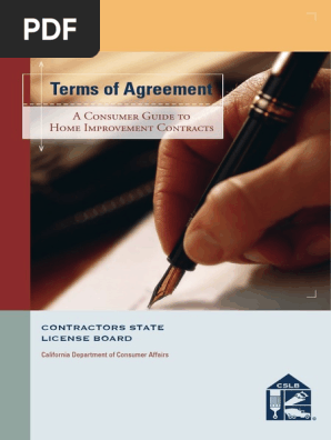 Home Improvement Contracts Consumer Guide