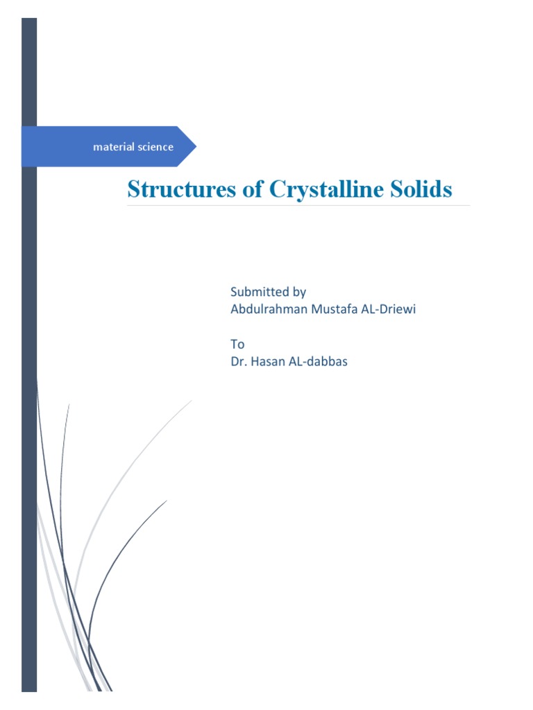 Structure and Properties of Crystalline Solids | PDF | Crystal ...