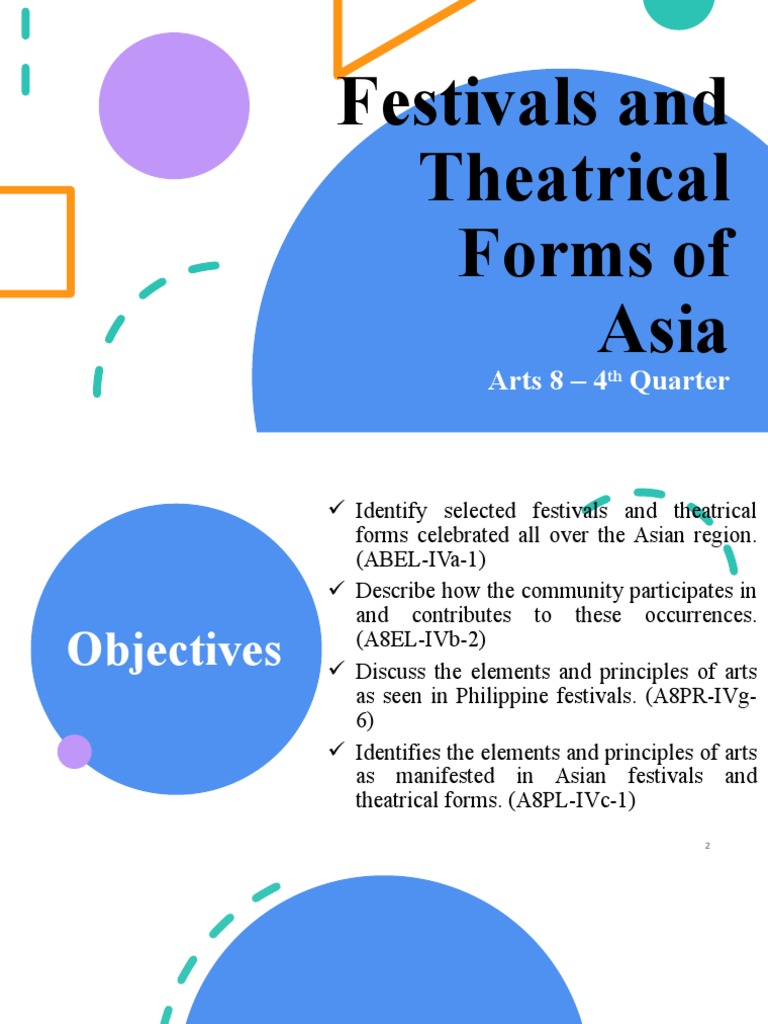 Arts 8 Q4 Festivals and Theatrical Forms of Asia PDF
