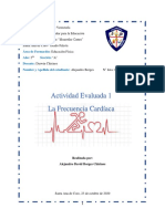 Actividad Evaluada 1 La Frecuencia Cardíaca: Área de Formación Año: Sección: Docente: Nombre y Apellido Del Estudiante