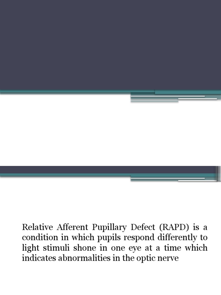 Understanding Relative Afferent Pupillary Defect | PDF