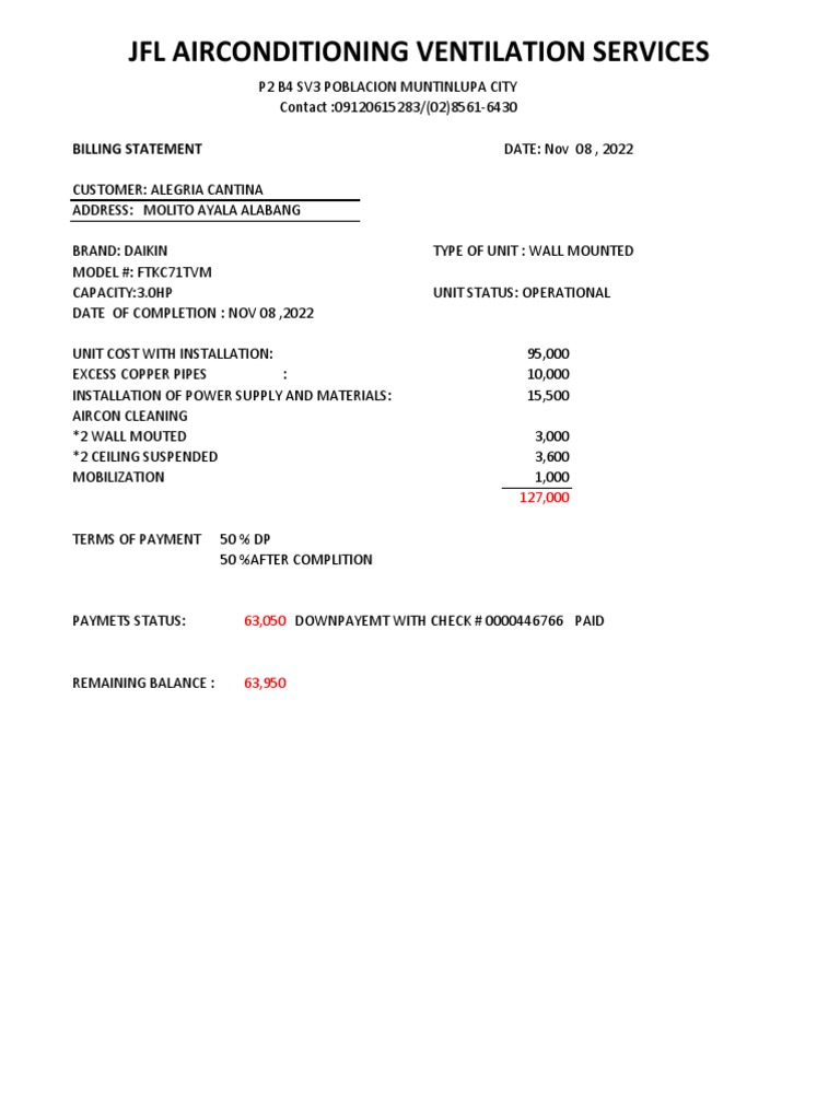 AIRCON INSTALLATION PDF