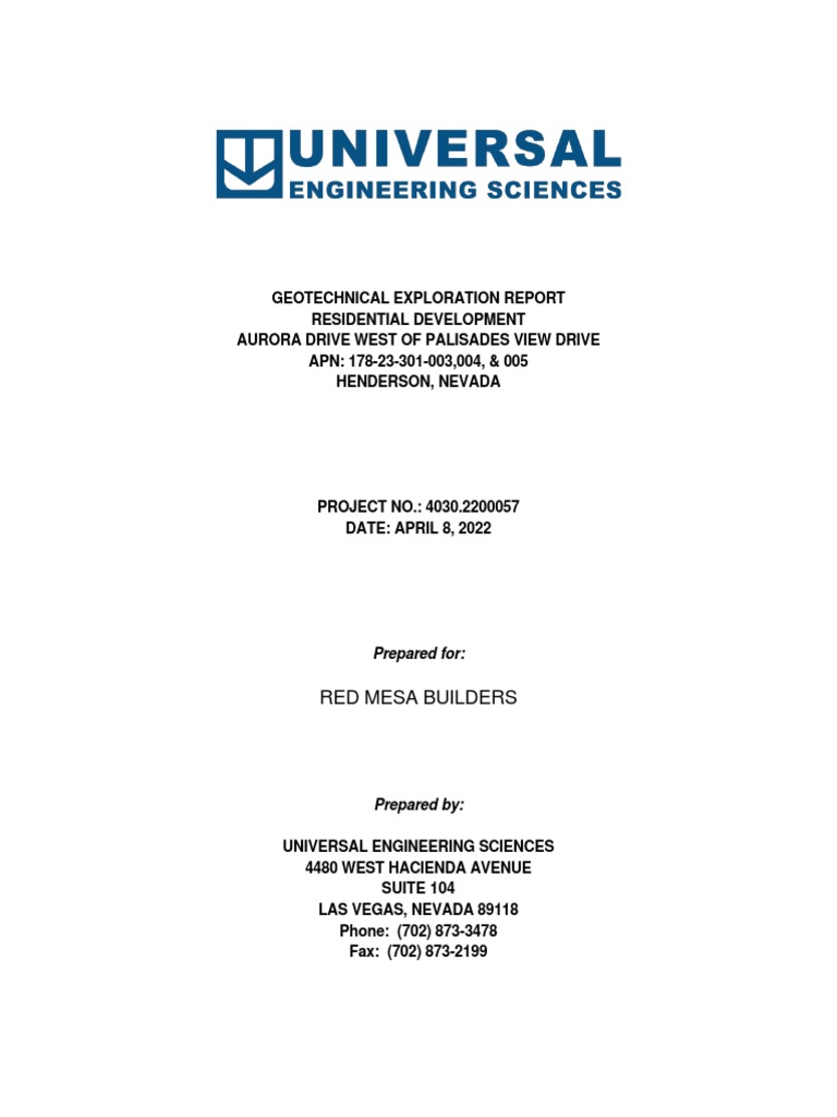 UES 4030.2200057 Geotech Report | PDF
