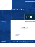 Matemática Sem-09 Sesión-09 2023-1 Operaciones Con Matrices