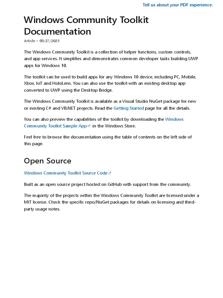 UWP Toolkit: Features and Usage Guide | PDF