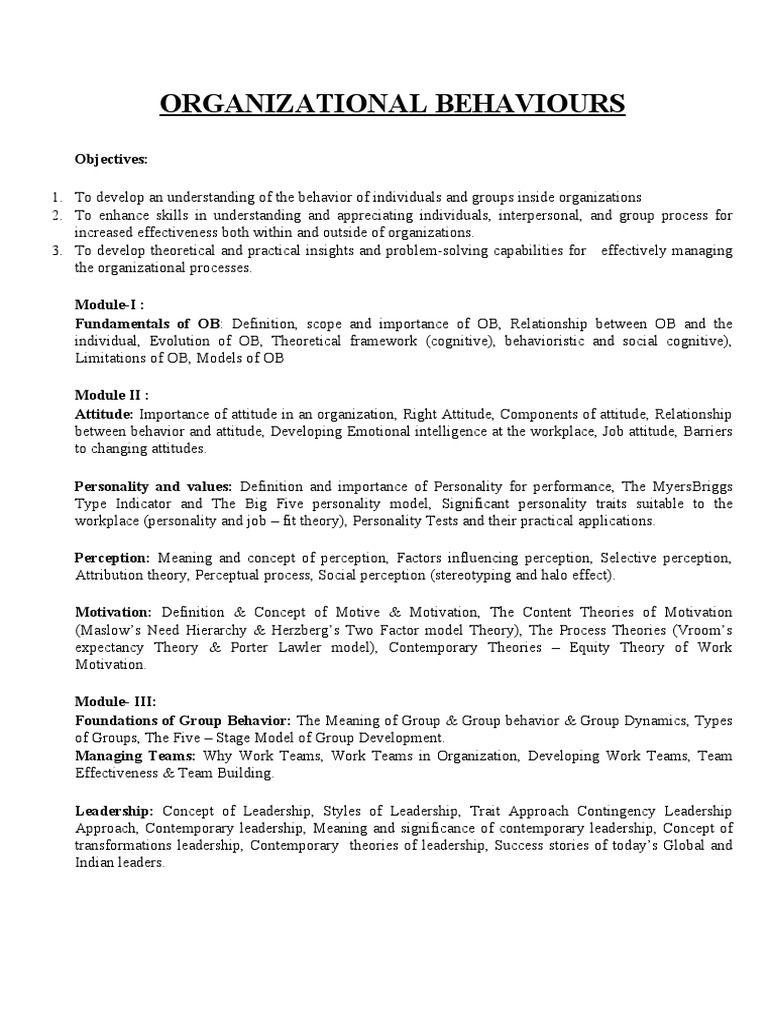 Understanding Organizational Behaviors | PDF | Self-Improvement ...