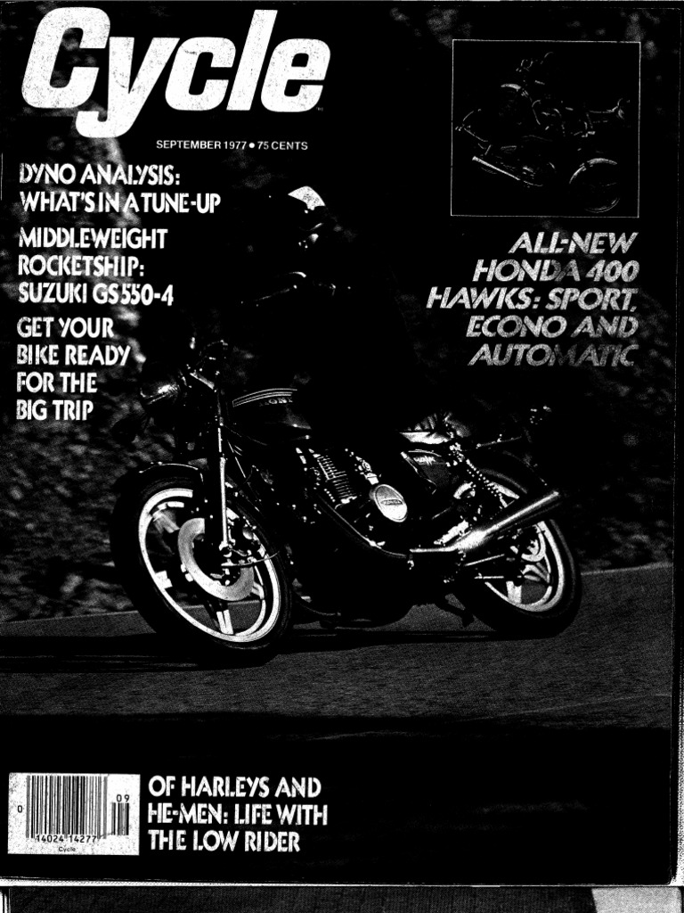 55267472 Cycle Magazine 9-77-1978 Hawk Review