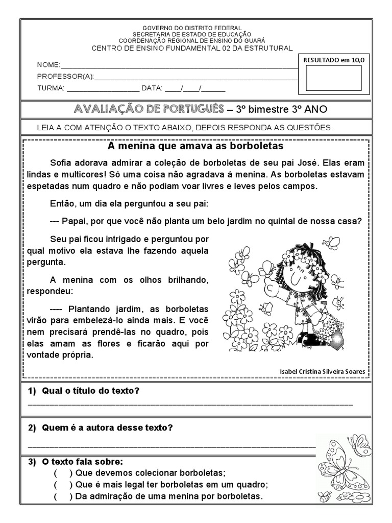 AVALIAÇÃO DE INGLÊS - 3º BIMESTRE (7º ANO).doc