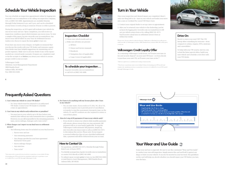 VW Vehicle Turn-In and Inspection Guide | PDF | Volkswagen | Lease